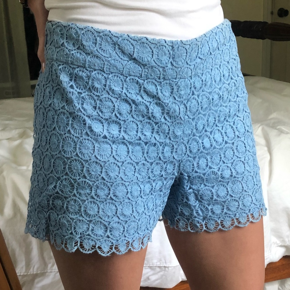 LOFT light blue eyelet shorts